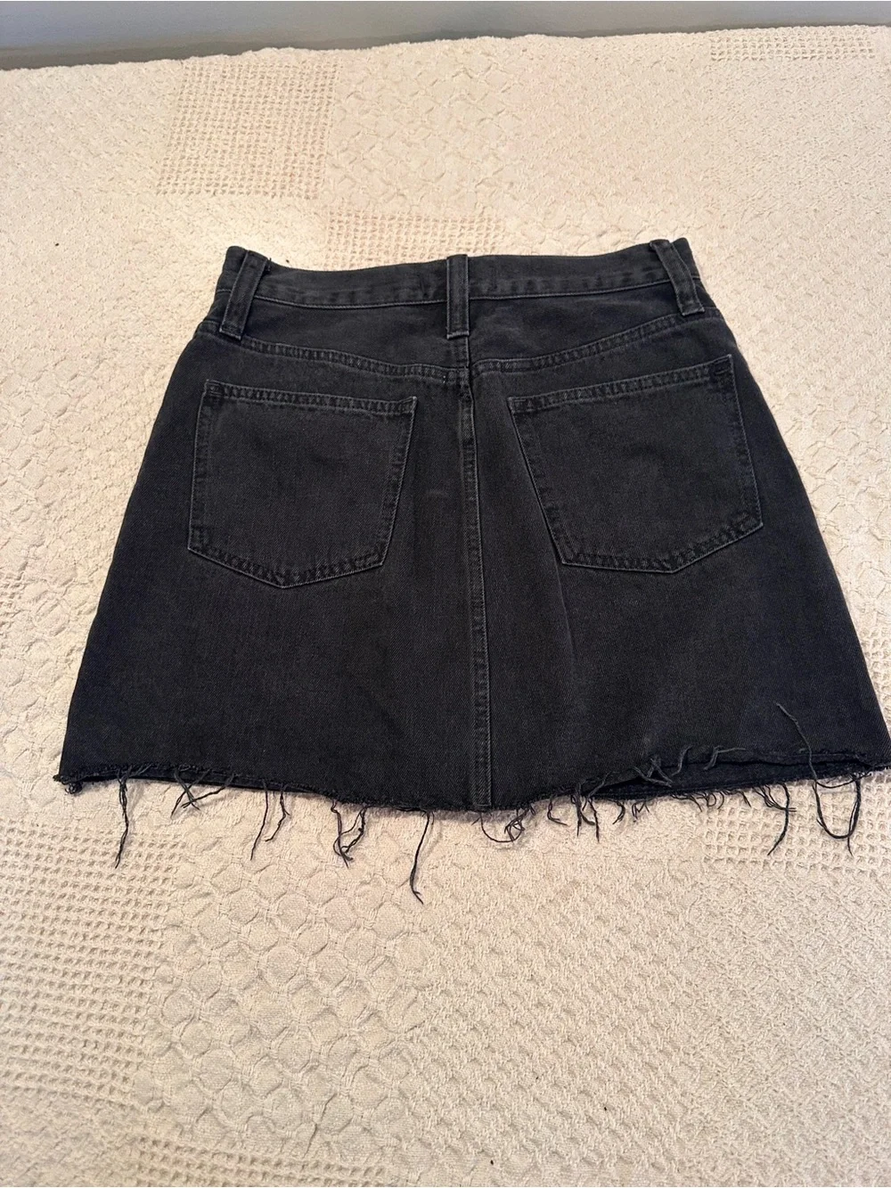 Madewell Black Denim Mini Skirt with Front Zipper - Picture 3 of 11